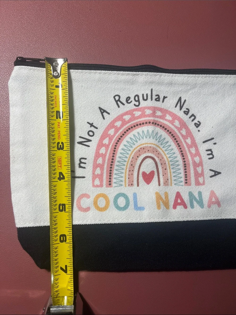 Cool Nana Rainbow Canvas Zipper Pouch NWOT